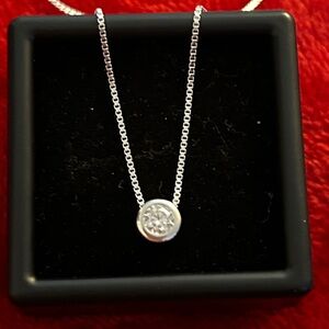 Luxury Moissanite Diamond bezel set‎ Pendant Necklace